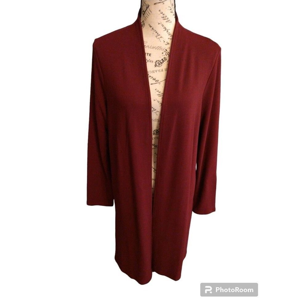 J Jill burgundy maxi Cardigan Medium Boho Feminine Loganlook